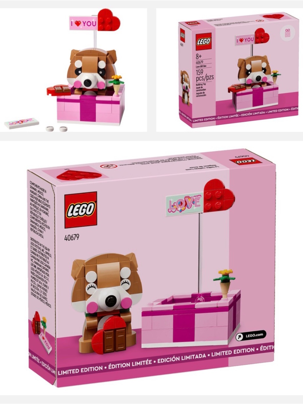 Lego Love Gift Box Dog, NWT